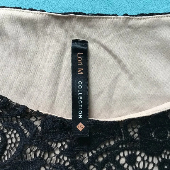 NWT LORI M BLACK Lace Cocktail DRESS SLEEVELESS  NWT SIZE L - Picture 9 of 11
